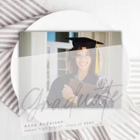 Photo Script Custom Graduation Grad Overlay  Vellum Invitations