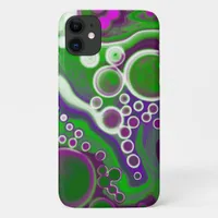 Purple and Green Marble Fluid Art  iPhone 11 Case