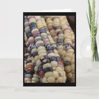 Happy Thanksgiving, Indian Corn Holiday Card