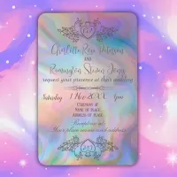 Elegant Mother-of-Pearl Colorful Wedding Invite  Magnet