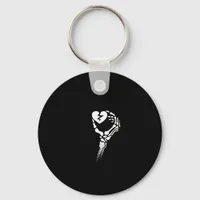 Skeleton Hand Holding Heart Simple Expression Keychain