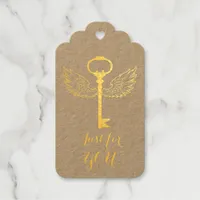 Personalized Winged Key Foil Gift Tags