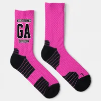 Sports Team Number Last Name Dotted Pink Netball Socks