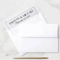 Modern Elegant Stylish Wedding Envelope Liner