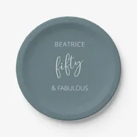 50 and Fabulous Modern Script  Paper Plates