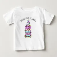 Personalized Unicorn Girl's Birthday Baby T-Shirt