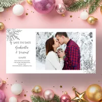 Snowflake Winter Wedding Save the Date Photo Card