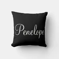 Modern Monogram Black and White Throw Pillow