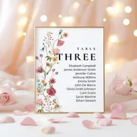Editable Table Number Three Seating Chart