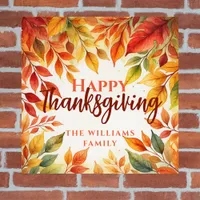 Elegant Watercolor Fall Leaves Border Thanksgiving Poster