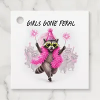 Girls Gone Feral Raccoon Bachelorette Party Favor Tags