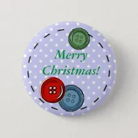 Merry Christmas Pin with Cute Buttons & Stitching