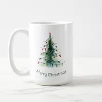 Minimalist Watercolor Christmas Tree Coffee Mug