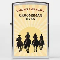 Groomsman Last Rodeo Cowboys Sunset Bachelor Zippo Lighter