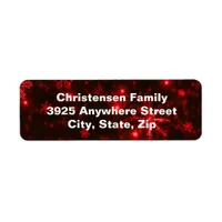Snowflakes Deep Red Background Address Labels