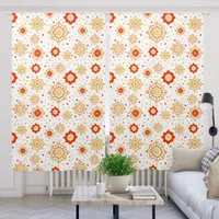 Retro Mid-Century Modern Design Red Gold 50x84in Blackout Curtains