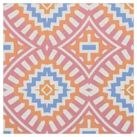 Boho Chic Orange Pink Yellow Ethnic Geometric Fabric