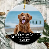 Pet Memorial Keepsake Personalized 2 Dog Photo Ceramic Ornament