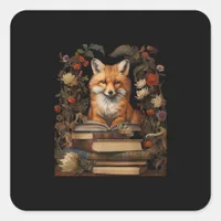 Cottagecore Aesthetic Book Lover Goblincore Retro  Square Sticker