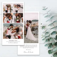 Simple Modern Multi Photo Collage Wedding Thank You Card