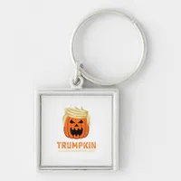 Halloween Trumpkin Funny – Spooky Parody Slogan Keychain