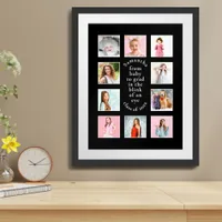 10 Photos From Baby to Grad Name Year Black Framed Art