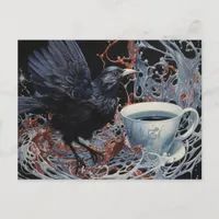 A Crow and Coffee Postcard