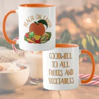 Peach on Earth Funny Christmas Pun Coffee Mug