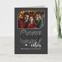 Urban Chic Cozy Vibes Retro Christmas Photo Holiday Card