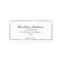 Simple Timeless Handwritten Swan Address Label