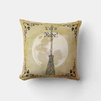 Whimsical Witchy Full Moon Throw Pillow