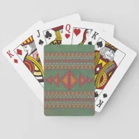 Southwest Sagebrush Green Geometric Design Poker Cards