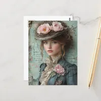Lady with a Nature Hat Postcard