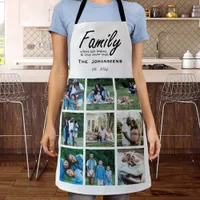 Modern Photo Collage Family Quote Typography Name Apron