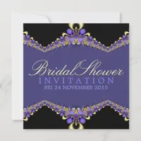 Decorative Purple Bridal Shower Party Invitation