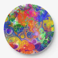 Disco Ball Electricity Fluid Art   Paper Plates