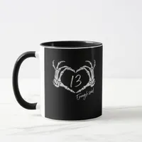 Skeleton Heart Hand Minimal Classic Design Mug