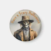 Halloween Theme - Scary Smiling Straw Scarecrow  Magnet