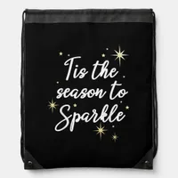 Tis Season To Sparkle Christmas Drawstring Bag