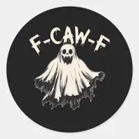 F Caw F Raven Retro Classic Style Classic Round Sticker