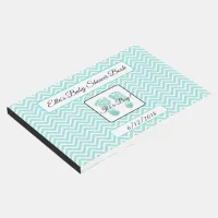 Personalized Teal Chevron Stripes Baby Shower Book