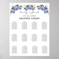 Seating Chart Gold Geometric Blue Floral Wed 120