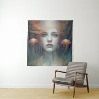 Jellyfish Woman Fantasy Tapestry