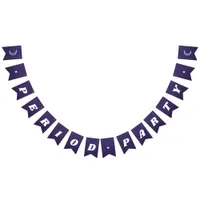 First Period Cute Dark Purple Groovy Lettering Bunting Flags