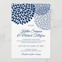 Navy & Dusty Blue Wedding Invitations | Floral