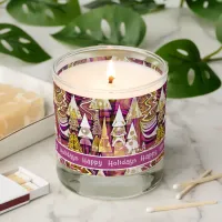 Magenta Gold Christmas Merry Pattern#25 ID1009 Scented Candle