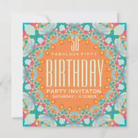 Magical Bohemian  50th Birthday Invitations