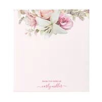 Cute Chic Pink Bold Elegant Floral Notepad