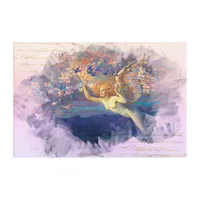 *~* AP14 Classic Angel Woman Fairy Gold Ephemera Acrylic Print