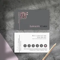 Girly Blush Pink Grey QR Code Loyalty Card